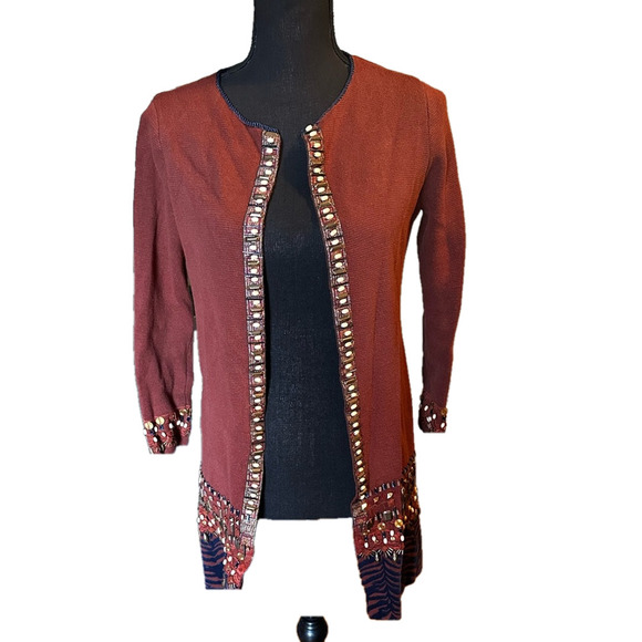 Chicos Petite Embellished Trim-Detail Cardigan - Picture 1 of 8